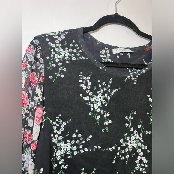 Equipment Femme Liam Silk Contrast-Sleeve Tee - Picture 5 of 10